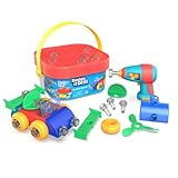 Educational Insights Design & Drill Build-It Bucket with Electric Drill Toy, 41 Pieces, Preschool... | Amazon (US)