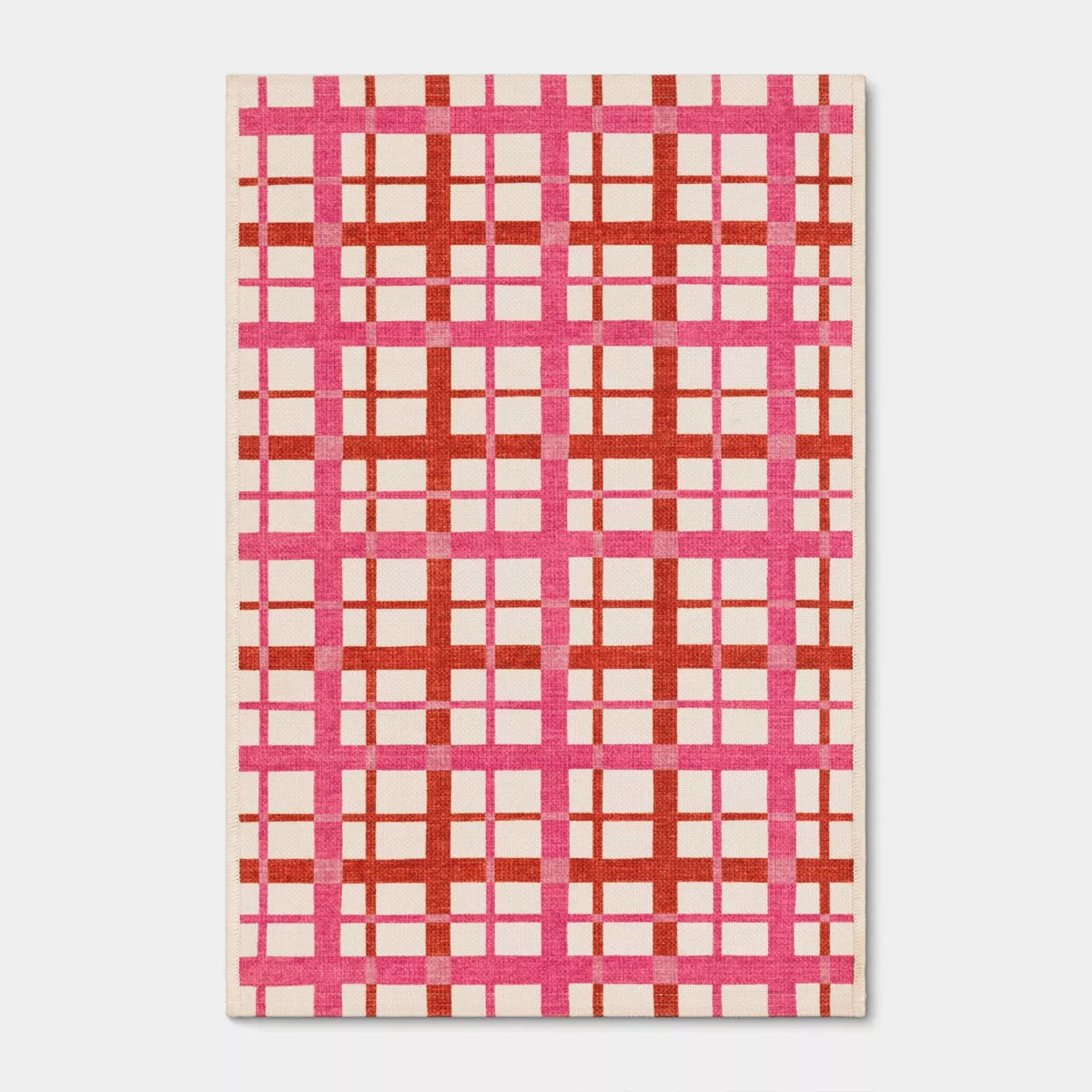 Valentine's Day Plaid Scatter Accent Rug Pink/Red/White - Room Essentials™ | Target