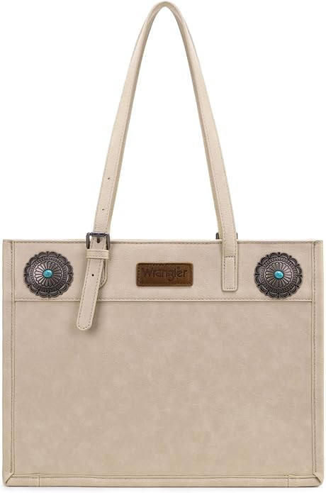Wrangler Large Tote Bag for Women Elegant Western Shoulder Bag with Stone Concho | Amazon (US)