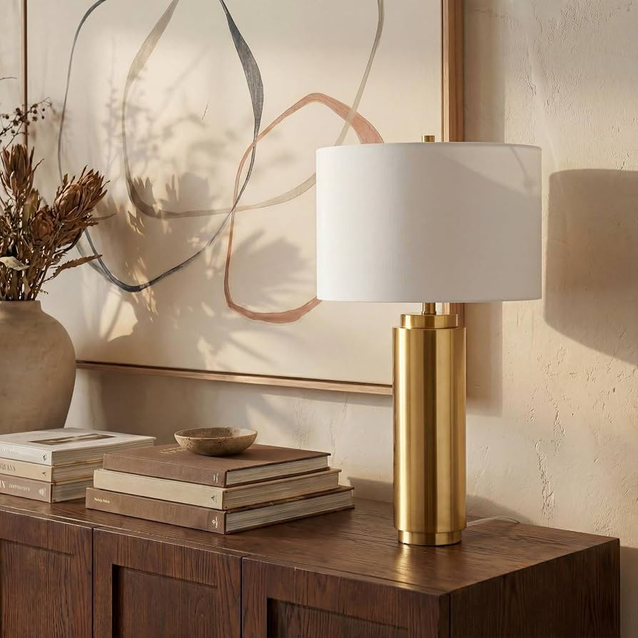 SAFAVIEH Couture Terry Table Lamp, 30" Modern Gold/White CTL1025A | Amazon (US)