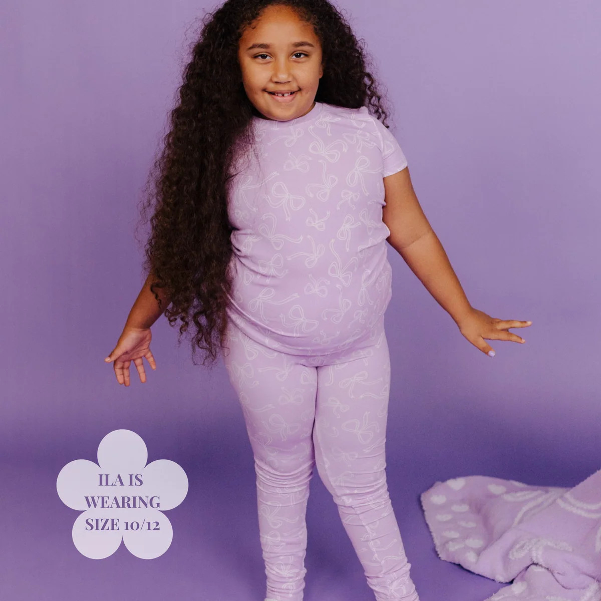 Kids Purple Bow Bamboo Pajama Set | Soft Kids Sleepwear | Staykation