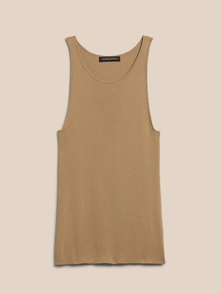 High-Neck Ribbed Tank | Banana Republic (US)