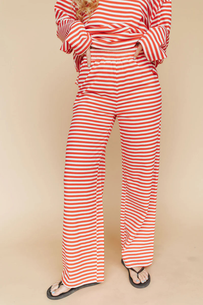 Lauren Stripe Pants in Red | Henly