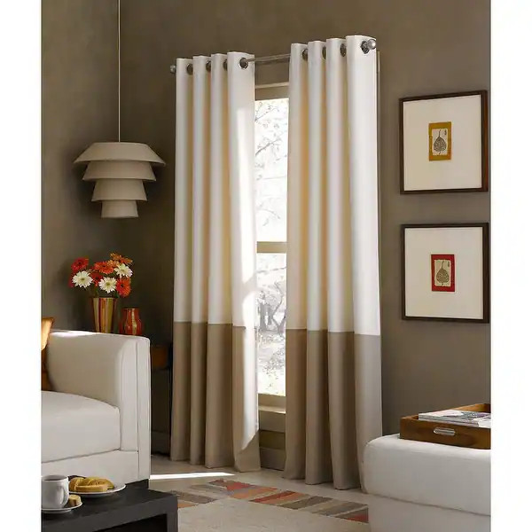 Kendall Color Block Grommet Curtain Panel - On Sale - Overstock - 11825647 | Bed Bath & Beyond