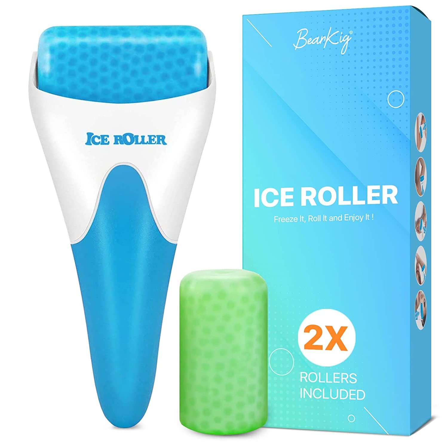 Ice Roller [2-Rollers Included], Ice Roller for Face, Ice Face Roller, Cold Facial Ice Roller Mas... | Amazon (US)
