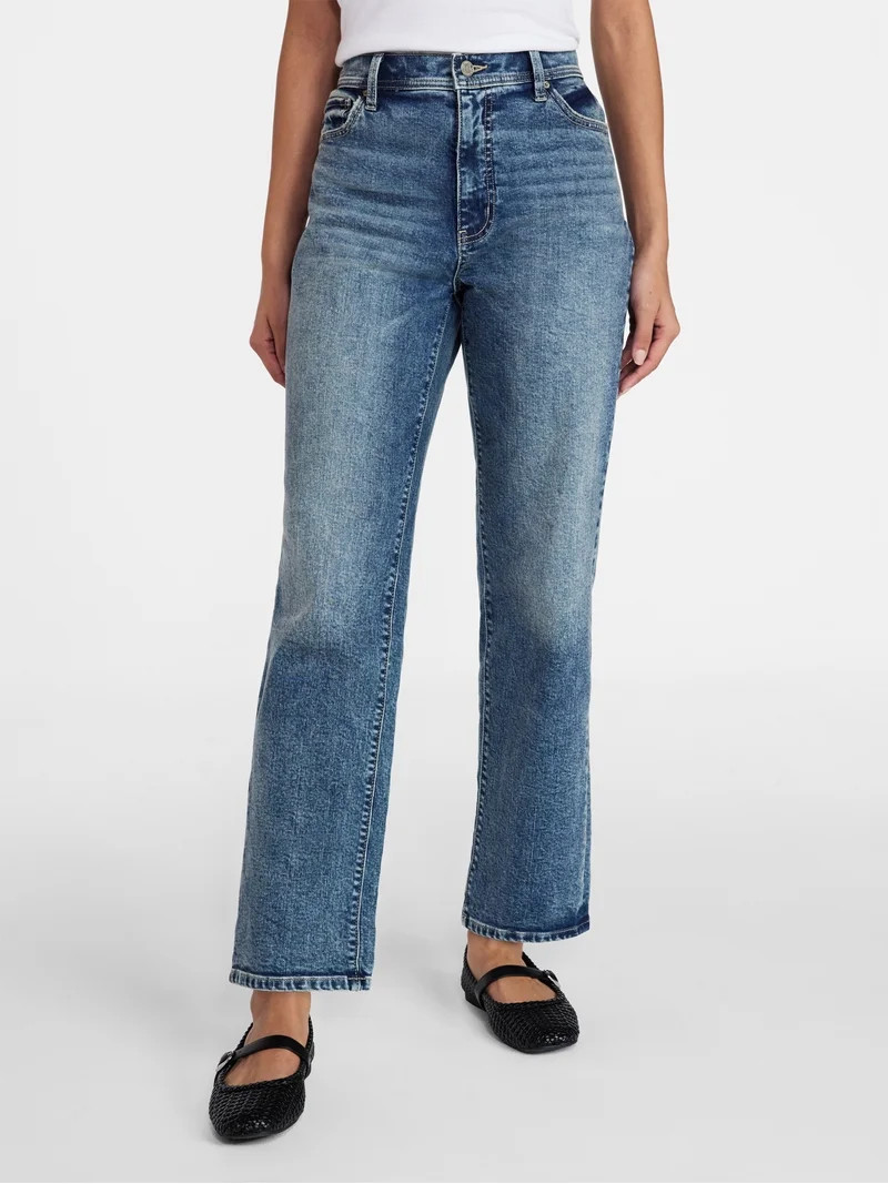 Time and Tru Women's Relaxed Boyfriend Jeans, 26" Inseam, Sizes 0-22 | Walmart (US)