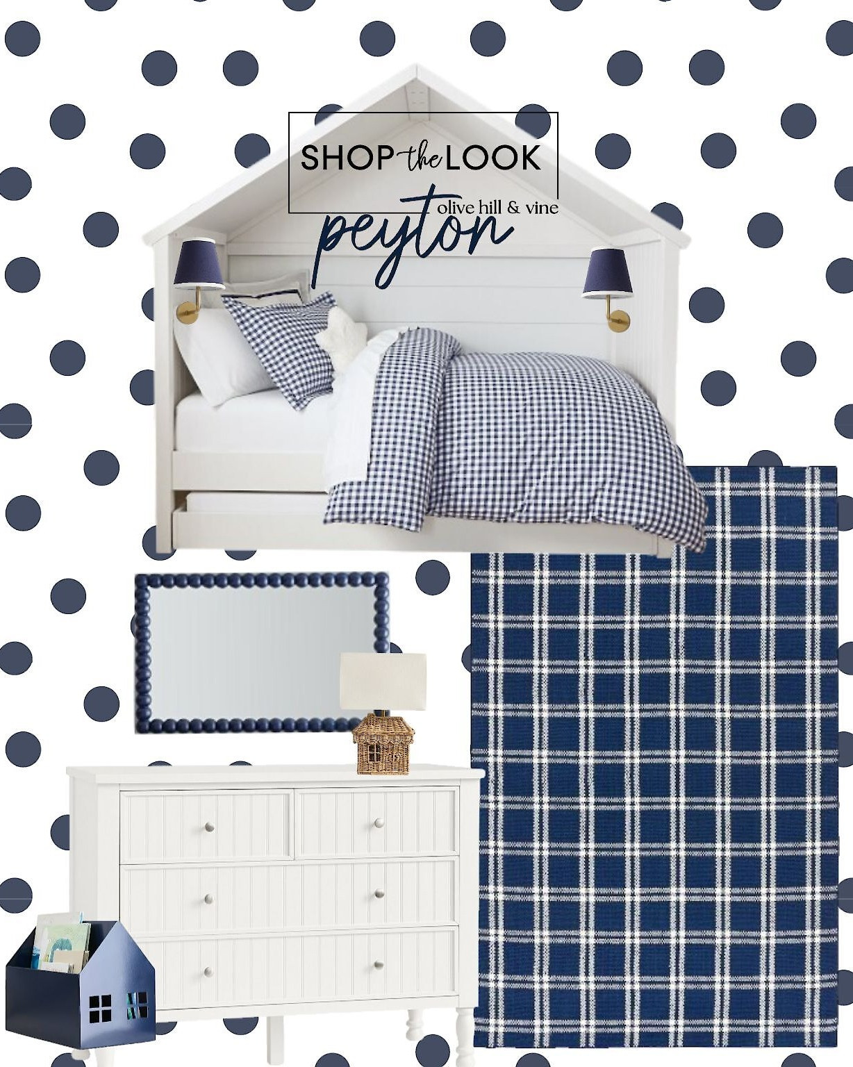 This one's all about playful polish: a cottage-style house bed, polka dots, navy checks, and that darling rattan lamp—we're in love.  

 

#LTKHome #LTKKids #LTKFamily