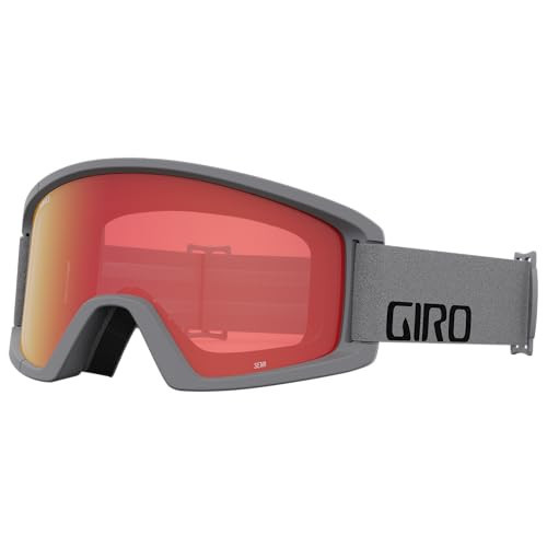 Giro Semi Asian Fit Ski Goggles - Snowboard Goggles for Men, Women & Youth - Grey Wordmark Strap w/Amber Scarlet/Yellow Lenses | Amazon (US)