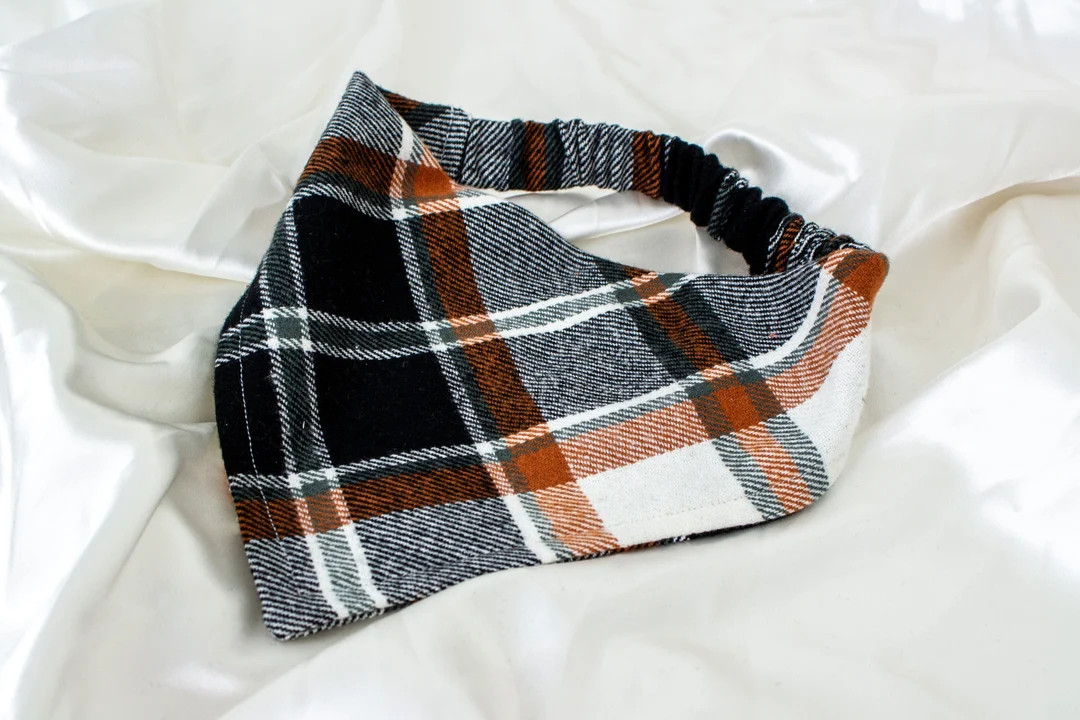 Burnt Orange Flannel Dog Bandana, Autumn Plaid Dog Scarf, Fall Dog Bandana, Pet Handkerchief - Et... | Etsy (US)