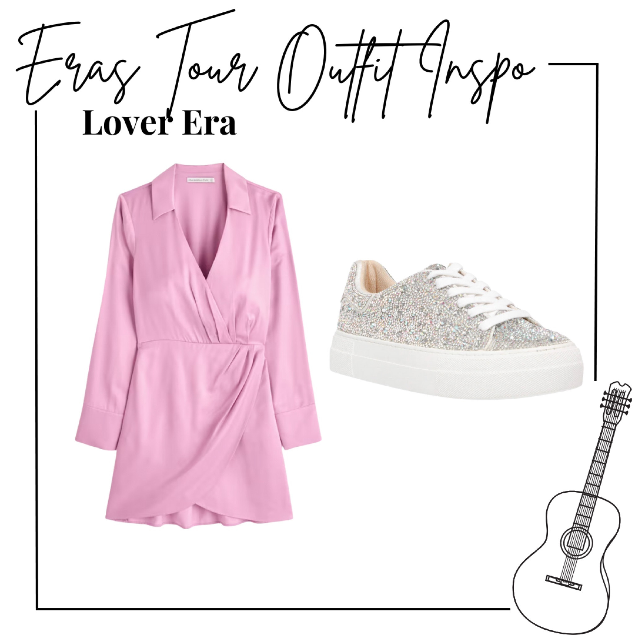 Taylor swift eras tour Outfit inspo - lover era - pink wrap satin dress, sequin sneakers
.
Abercrombie, betsey Johnson, concert Outfit, Taylor swift, swiftie 

#LTKFind #LTKunder100 #LTKshoecrush