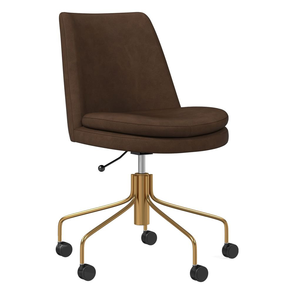 Finley Leather Swivel Office Chair | West Elm (US)