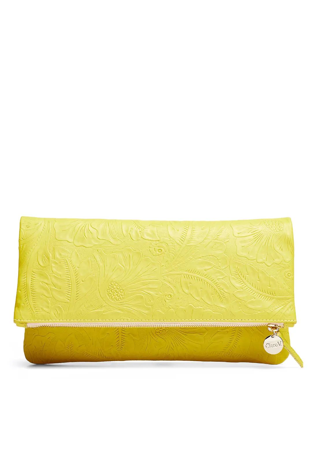 Clare V. Yellow Foldover Clutch | Rent The Runway