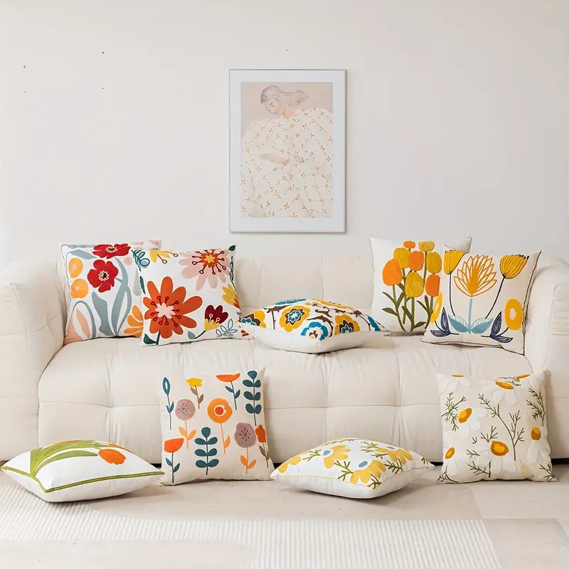 Floral Embroidery Pillowcase Bohemian Style Throw Pillowcase - Temu | Temu Affiliate Program