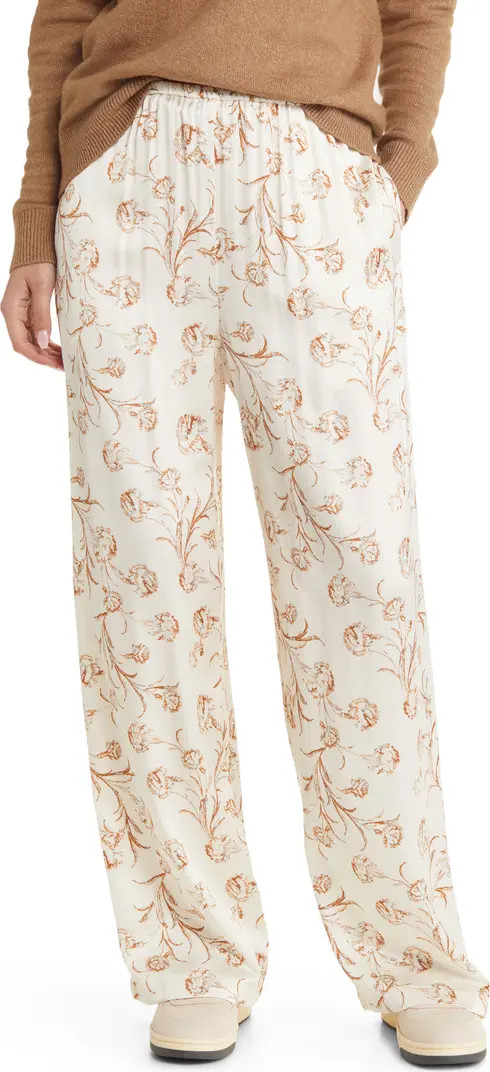 Satin Wide Leg Pull-On Pants | Nordstrom