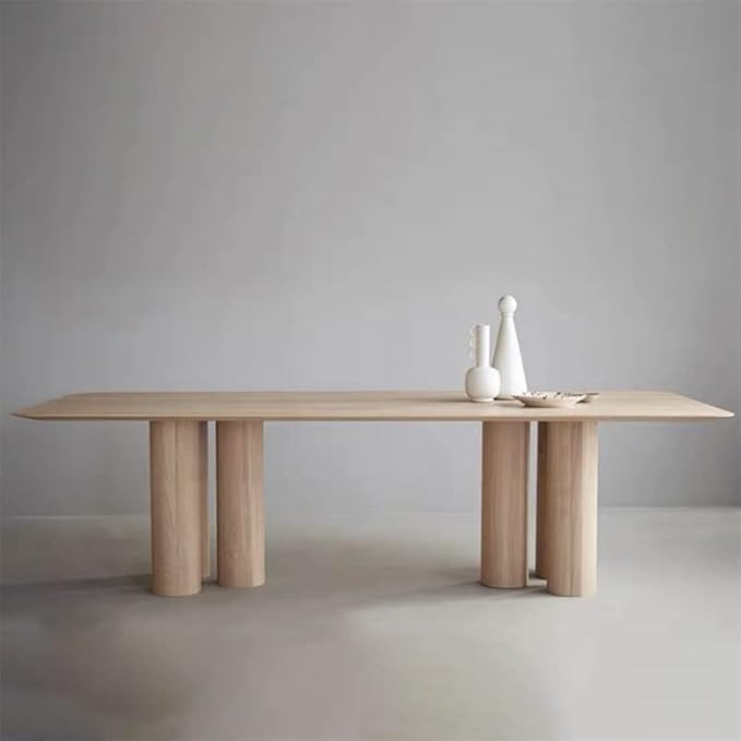 LAKIQ Rectangular Dining Table Solid Wood Kitchen Dining Table Fixed Table Modern Office Conferen... | Amazon (US)