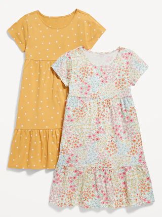 Printed Jersey-Knit Swing Dress 2-Pack for Girls | Old Navy (US)