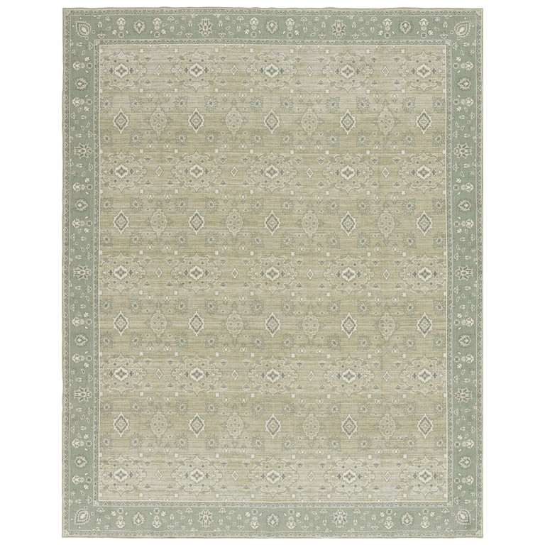 Better Homes & Gardens Green Lillian Dainty Persian Indoor Area Rug, 8'x10' | Walmart (US)