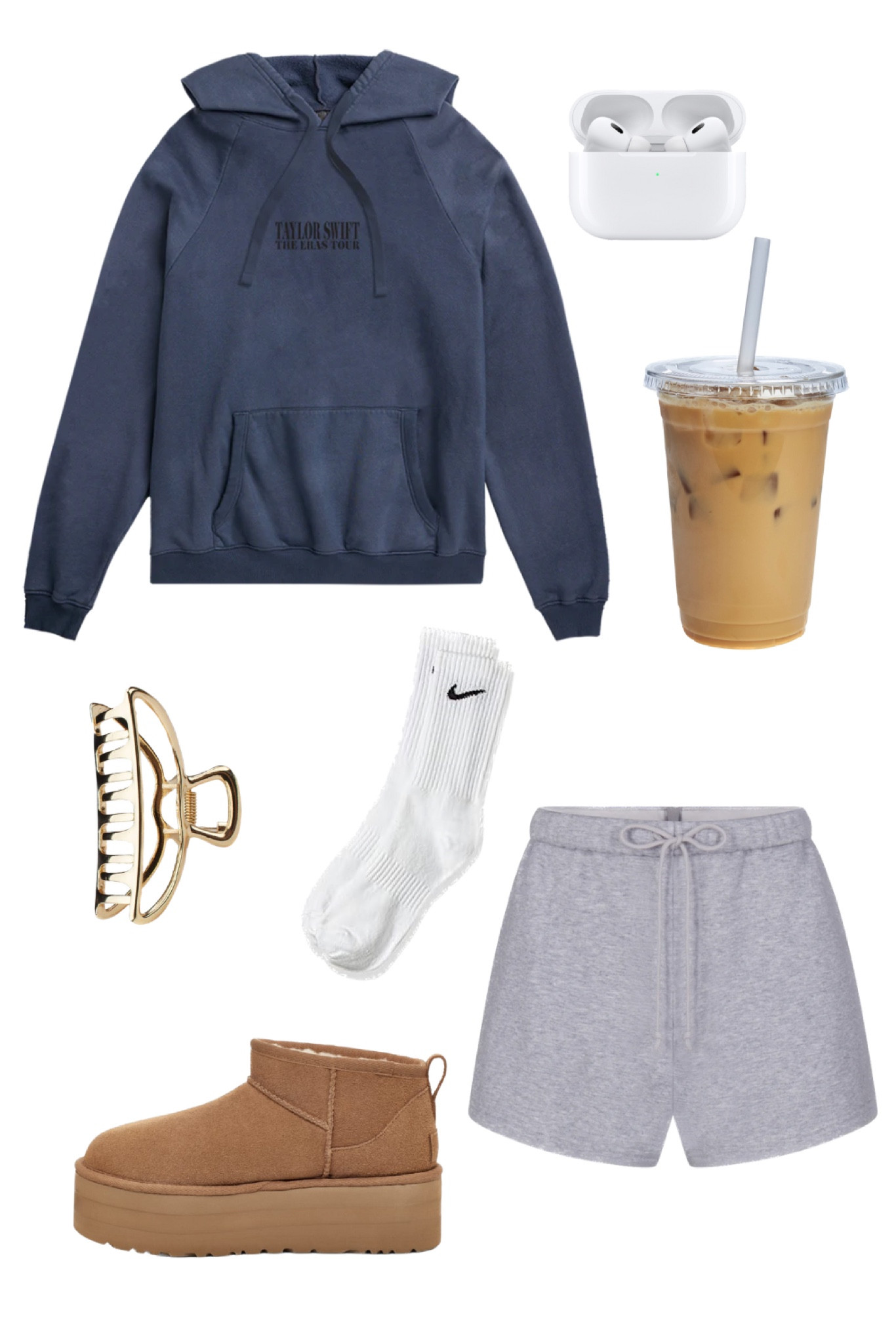 cozy early fall outfit inspiration | ugg ultra mini | claw clip | white crew socks | midnight blue crew hoodie | swifty

#LTKSeasonal #LTKunder50 #LTKmidsize