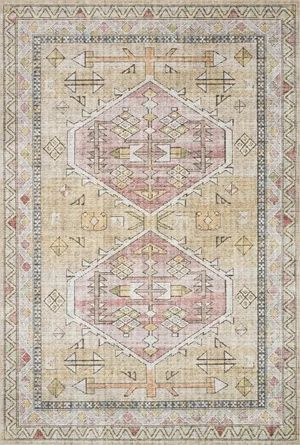 Bungalow Rose Gelo Gold/Blush Area Rug | Wayfair North America