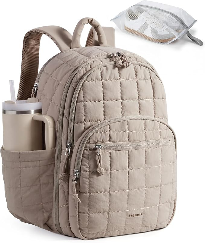 BAGSMART Travel Backpack for Women, 17.3" Carry on Backpack, Camel | Airline Approved Personal Ca... | Amazon (US)