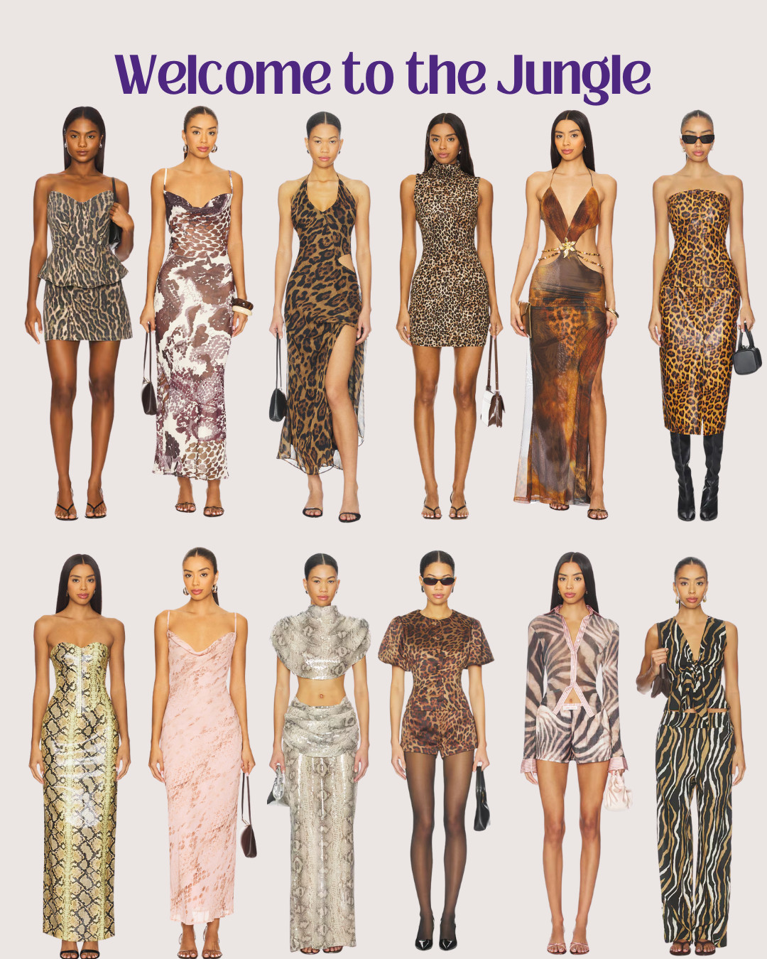 Calling all party animals: the bride has entered the jungle 🐆🌴
These Welcome to the Jungle bachelorette party outfits are bold, tropical, and wildly fun—think animal prints, neon greens, lush textures, and statement sets perfect for the bride tribe that’s ready to roar.
Pack these if your weekend plans include poolside cocktails, rooftop parties, and dancing under the palms.

#WelcomeToTheJungle 
#BacheloretteLooks #LTKBride #TropicalBach #BachPartyStyle  

 #LTKcanada #LTKwedding #LTKpartywear