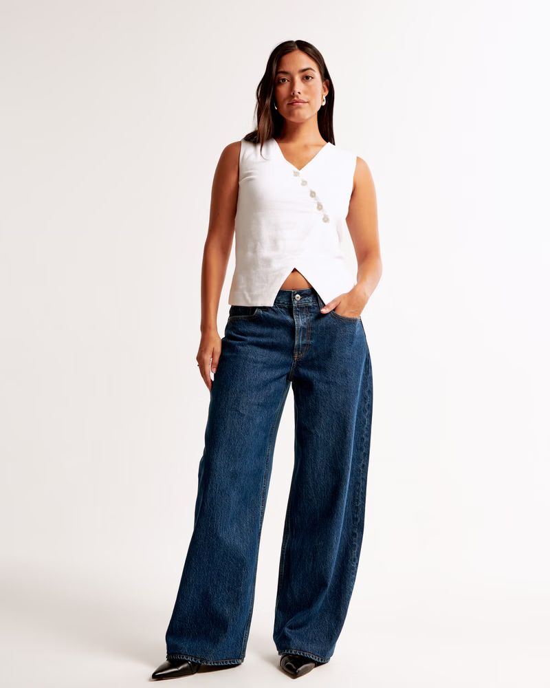 Curve Love Low Rise Ultra Loose Jean | Abercrombie & Fitch (US)