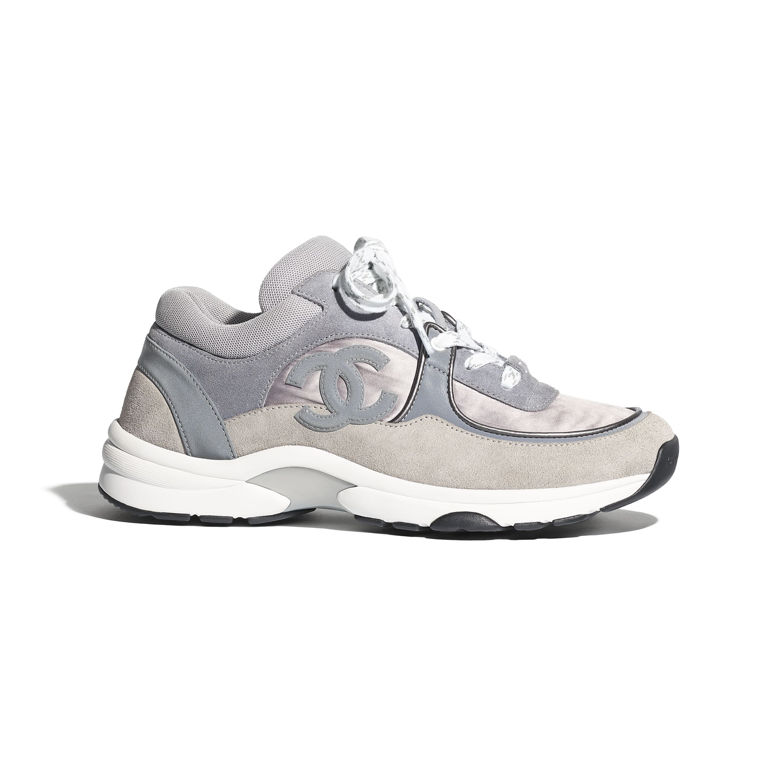Fabric & Suede Calfskin Dark Gray & Gray Sneakers | CHANEL | Chanel, Inc. (US)