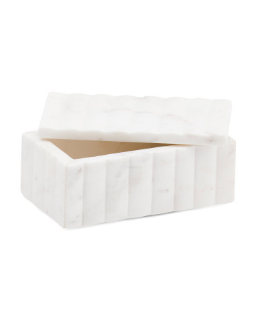 7x3 Ridged Marble Box | TJ Maxx