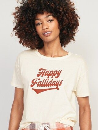 &#x22;Happy Fallidays&#x22; Matching Graphic T-Shirt for Women | Old Navy (US)