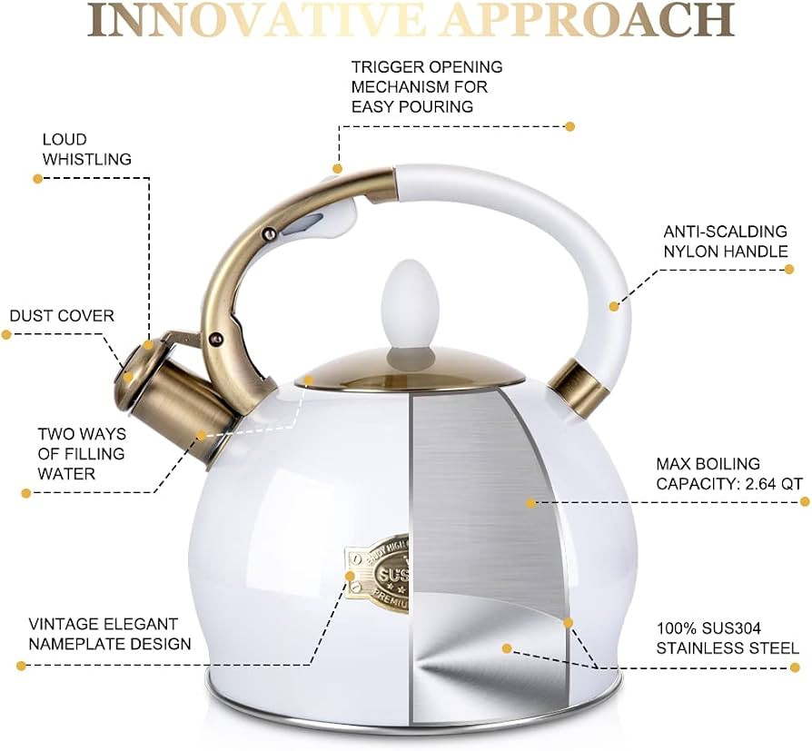 SUSTEAS Stove Top Whistling Tea Kettle - Food Grade Stainless Steel Teakettle Teapot with Cool To... | Amazon (US)