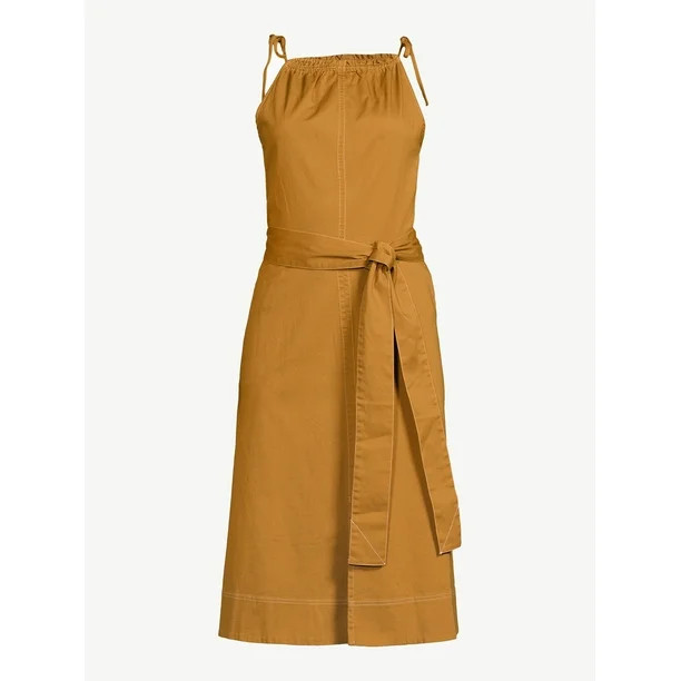 Free Assembly Women's Utility Halter Midi Dress with Tie Shoulders - Walmart.com | Walmart (US)