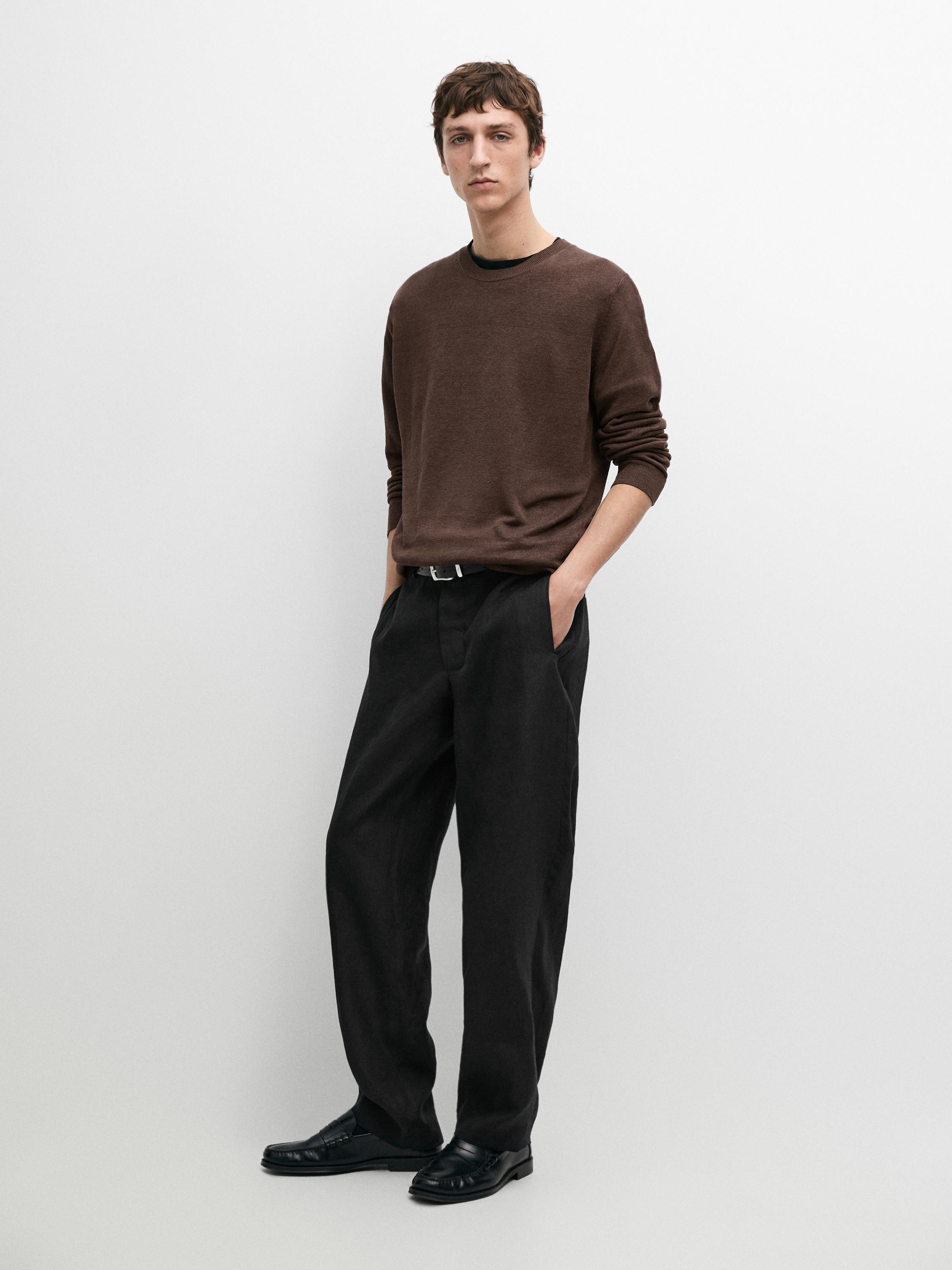 Barrel-Fit-Hose aus Leinen, tailoring | Massimo Dutti DE