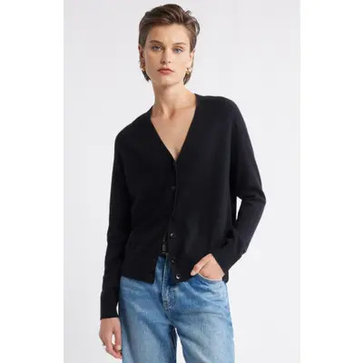Nordstrom Cashmere V-Neck Cardigan in Ivory Sand at Nordstrom, Size Small | Nordstrom