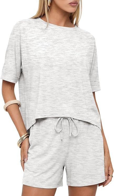 Darong Women's 2 Piece Shorts Set 2026 Summer Lounge Outfits Loose Casual Comfortable Tops with P... | Amazon (US)