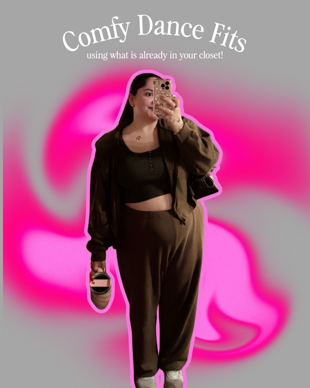 Comfy dance fits, but make it practical. 🖤 
Built from basics you probably already have in your closet.

Tank. Sweats. Sneakers. Done.

Linked what I can on my LTK if you want the exact pieces — but truly, this is your sign to remix what you already own.

#DanceOutfit #OOTD #ComfortIsKey 
#WearWhatYouHave 
