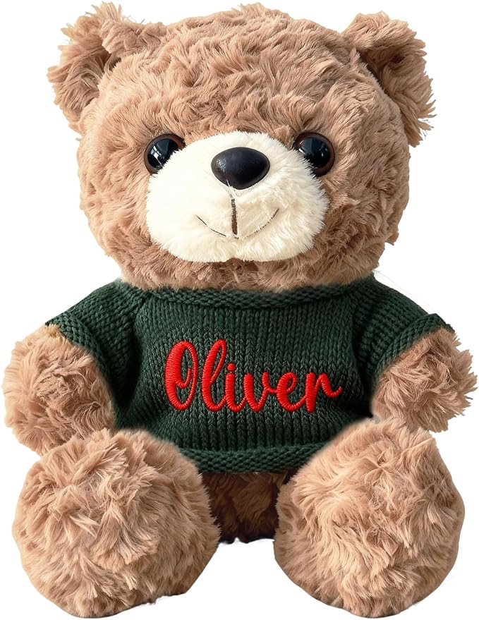 Personalized Teddy Bear 12" with Embroidered Name, Custom Plush Doll, Soft Stuffed Animal Gift fo... | Amazon (US)