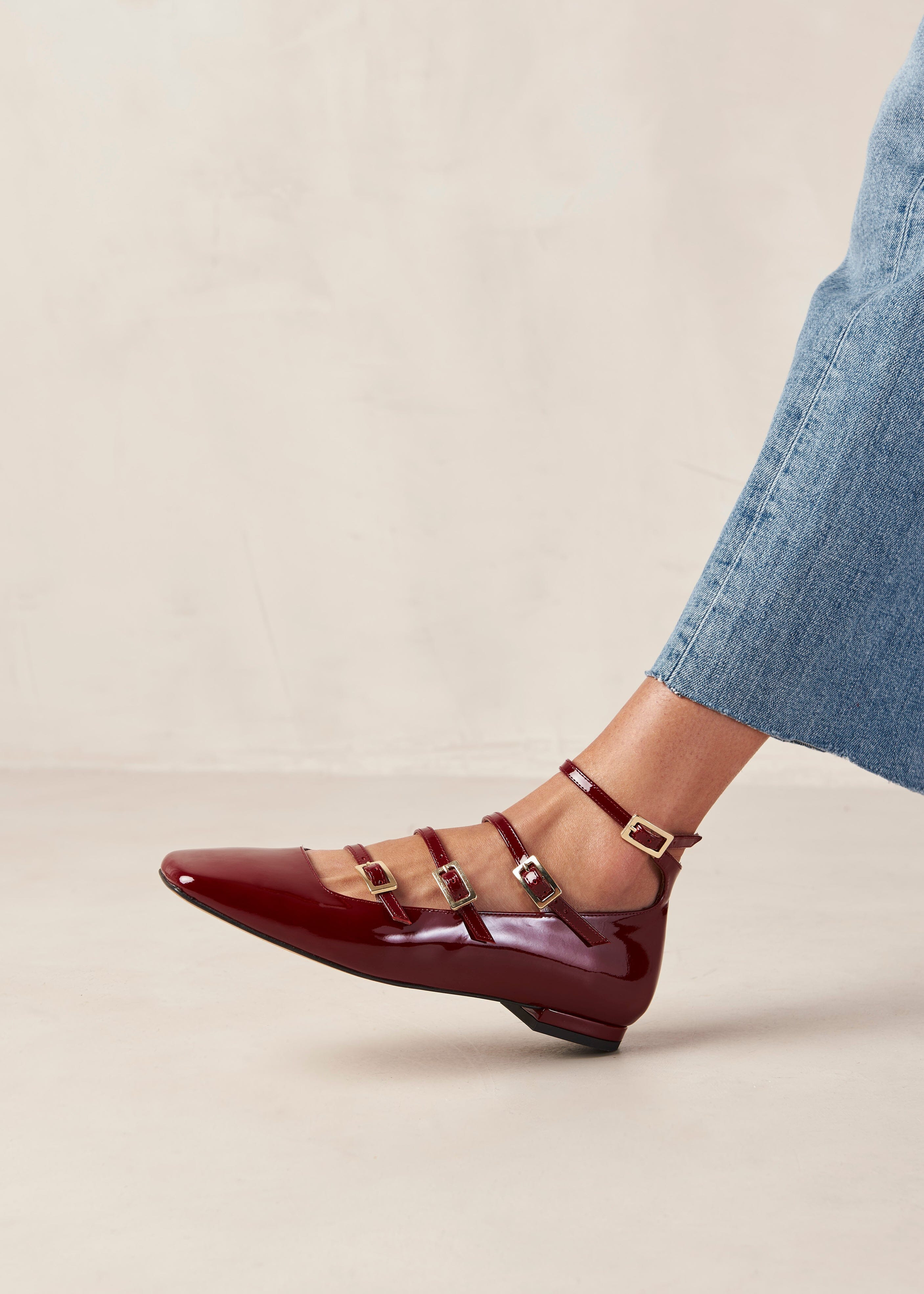Luke - Red Patent Leather Ballet Flats | ALOHAS | Alohas FR