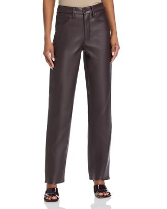 Good American Faux Leather Good Icon High Rise Straight Leg Jeans  | Bloomingdale's Women | Bloomingdale's (US)