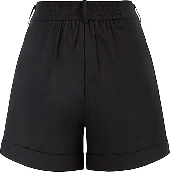 Belle Poque Women Summer Linen Shorts Elastic High Waisted Shorts with Pockets | Amazon (US)