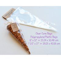 50 Clear Cone Bags Choose Your Size 6x12"" Or 7 1/2""x17"" -Clear -Plastic -Food Safe Plastic -Candy | Etsy (US)