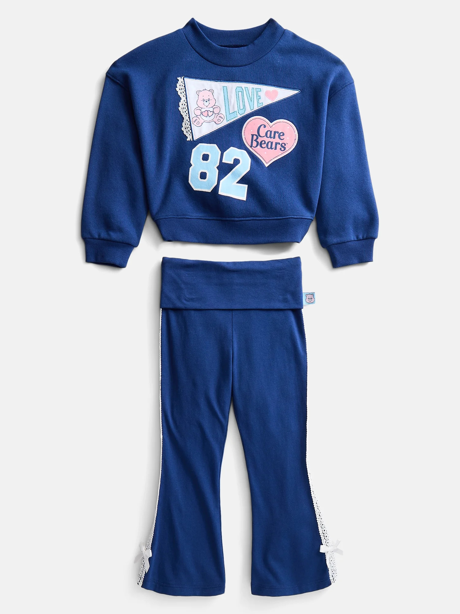 Care Bears Toddler Girls Allover Print Top and Flared Leggings Set, 2-Piece, Sizes 12M-5T | Walmart (US)