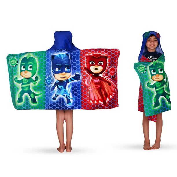 PJ Masks Kids Bath and Beach Hooded Towel Wrap, 100% Cotton | Walmart (US)