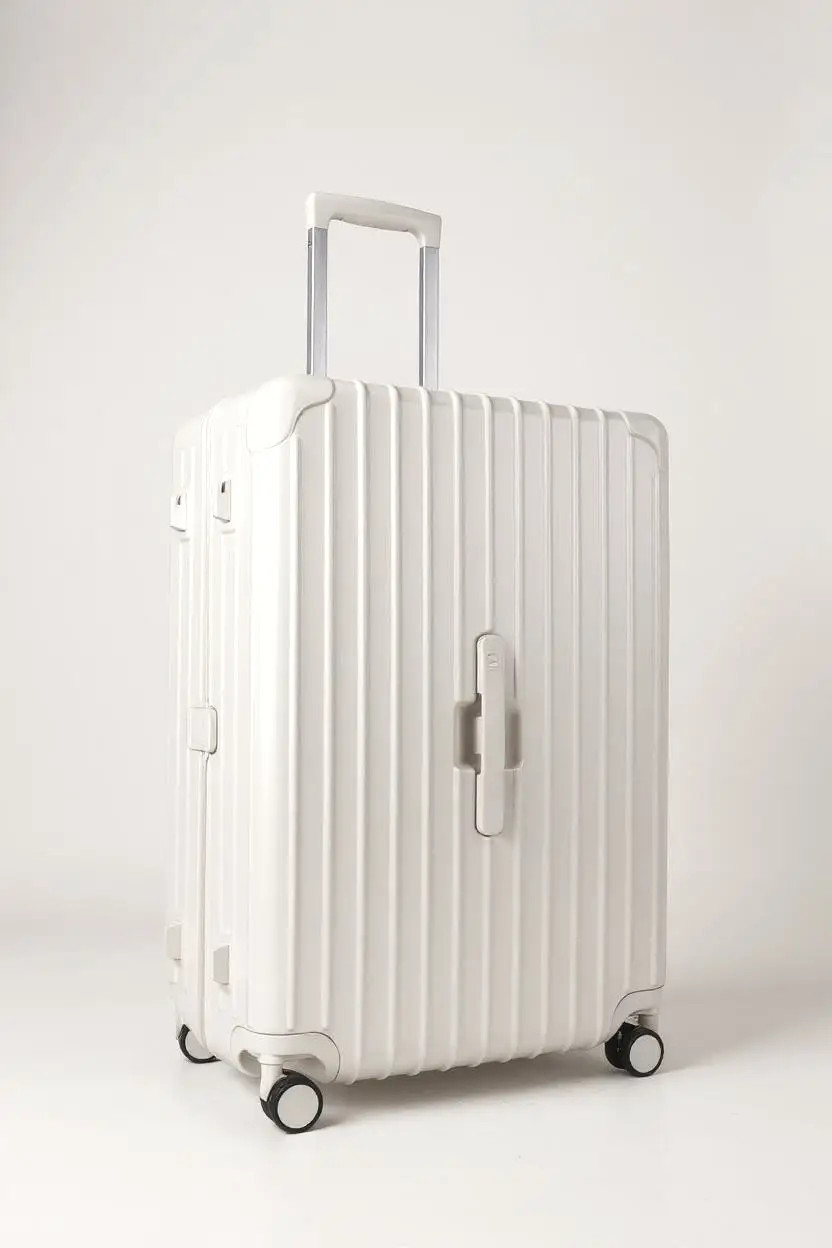 Off White JLY Lightweight Hard Shell Suitcase with Cupholder & Waterproof Pocket | Debenhams | Debenhams UK