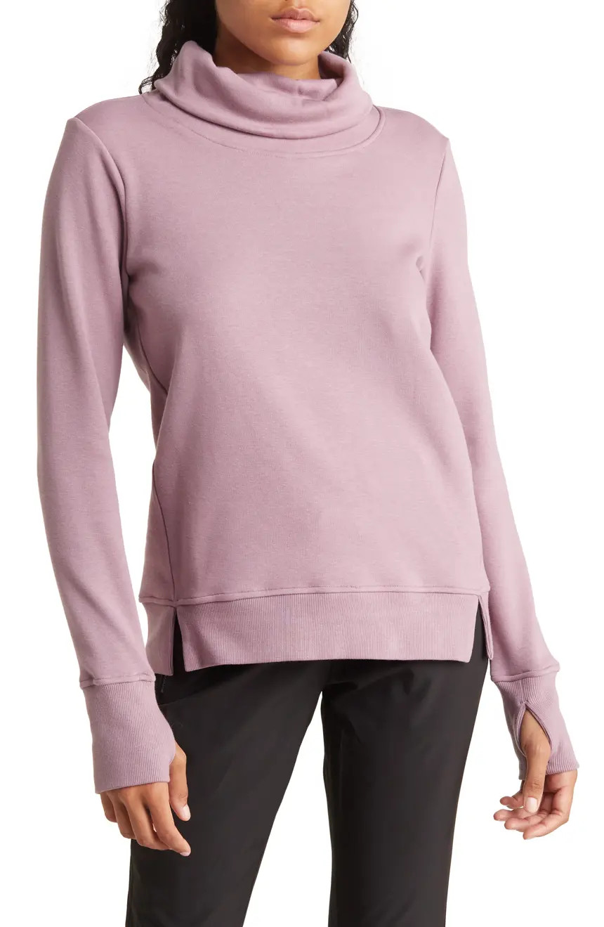 90 DEGREE BY REFLEX Funnel Neck Thumbhole Sleeve Pullover | Nordstromrack | Nordstrom Rack
