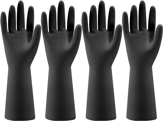 Bamllum 4 Pairs Rubber Kitchen Dishwashing Gloves - Reusable Household Cleaning Gloves for Washin... | Amazon (US)