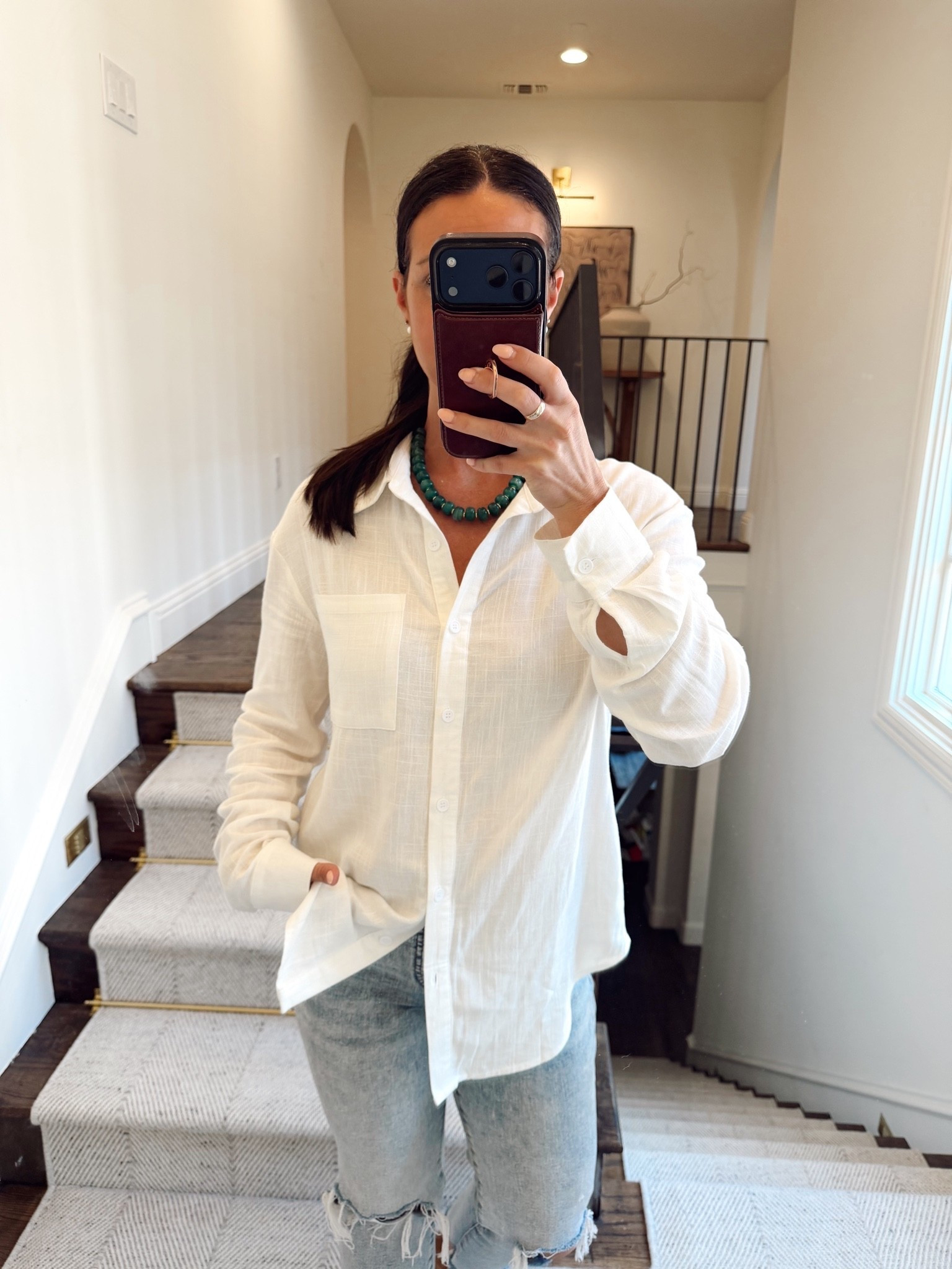 The best linen oversized shirt for summer! Wear it with jeans or over a swim suit. Wearing it non-stop .

#LTKootd #LTKSeasonal #LTKOver40