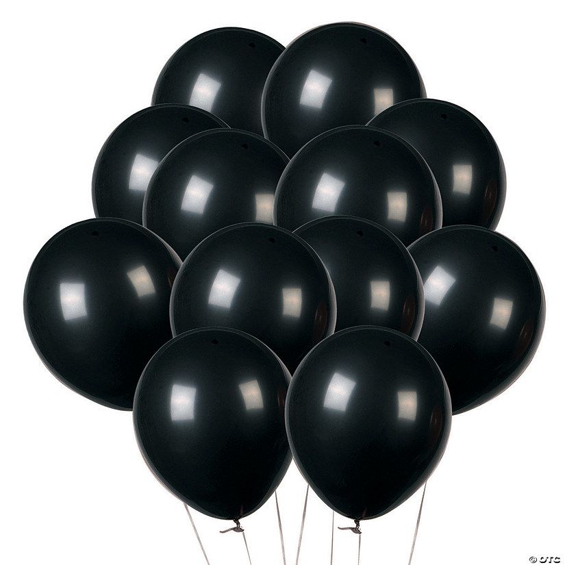 Onyx Black 11" Latex Balloons - 12 Pc. | Oriental Trading Company