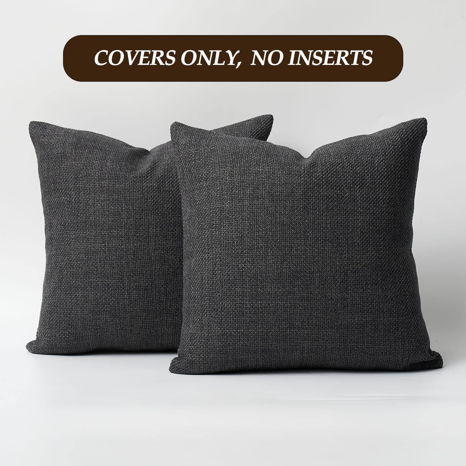 DOMVITUS Farmhouse Pillow Covers 18x18 Set of 2 Linen Throw Pillow Covers Decorative Pillows for ... | Amazon (US)