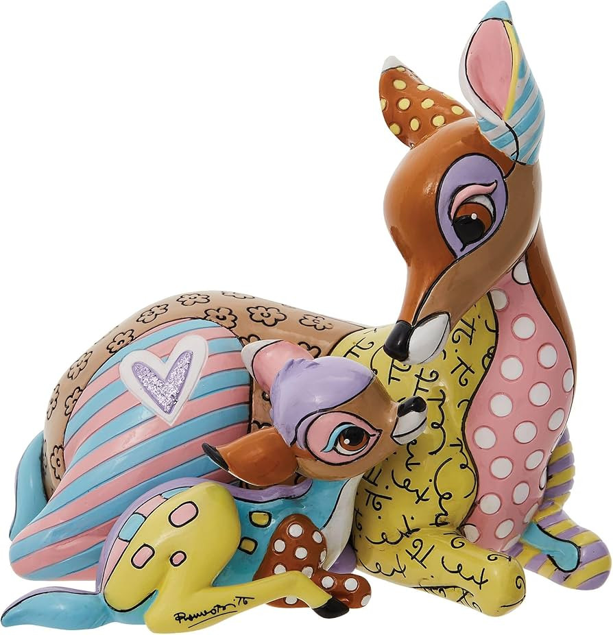 Enesco Disney by Romero Britto Bambi and Mother Figurine, 5.7 Inch, Multicolor | Amazon (US)