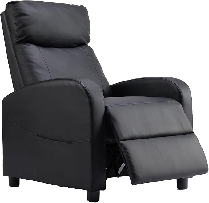 Sweetcrispy Recliner Chair PU Leather Recliner Sofa No Massage, Home Theater Seating with Lumbar ... | Amazon (US)